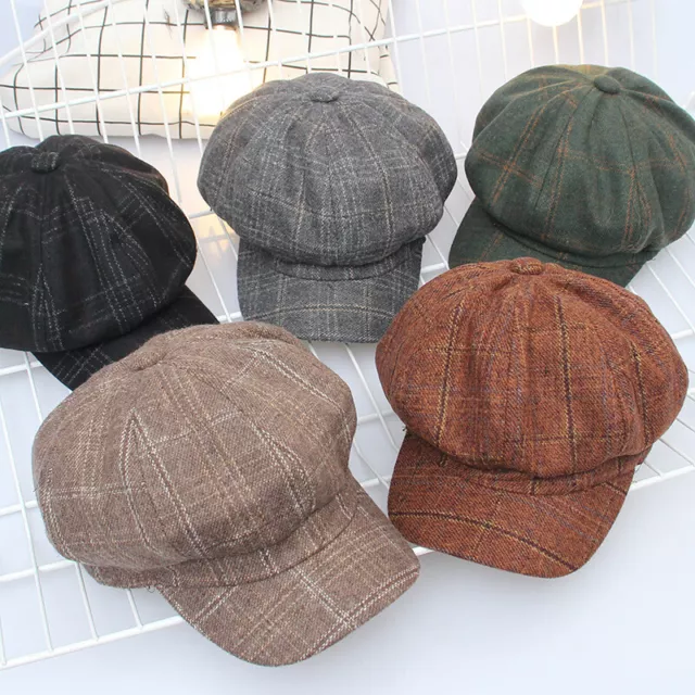 Ladies Womens Girls Wool Blend Baker Boy Peaked Cap Newsboy Hat Christmas Gift