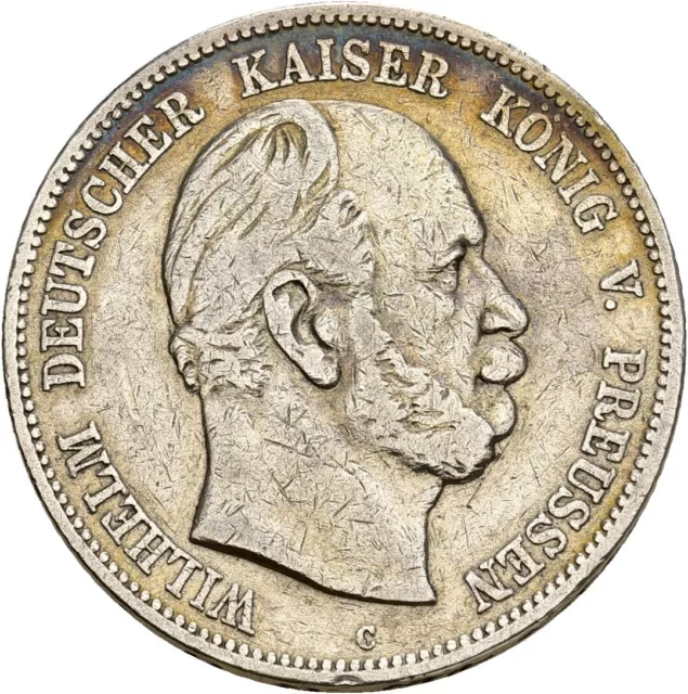 Künker: Preussen, Wilhelm I., 5 Mark 1875 B, Silber