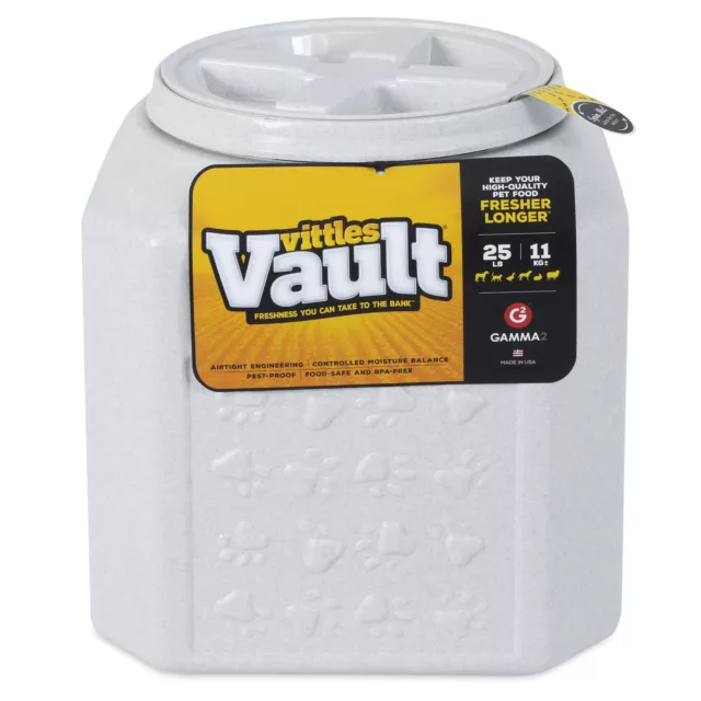 Gamma2 Vittles Vault 25 lb Plastic Airtight Dog Cat Pet Food Storage Container