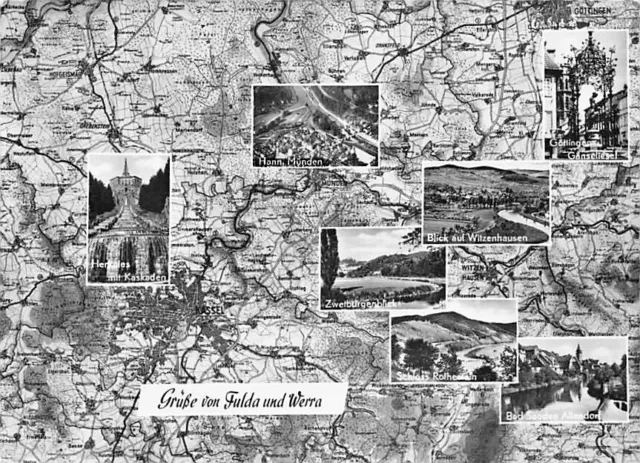 alte sw AK Grüße von Werra und Fulda ungelaufen Ansichtskarte cdg3990g