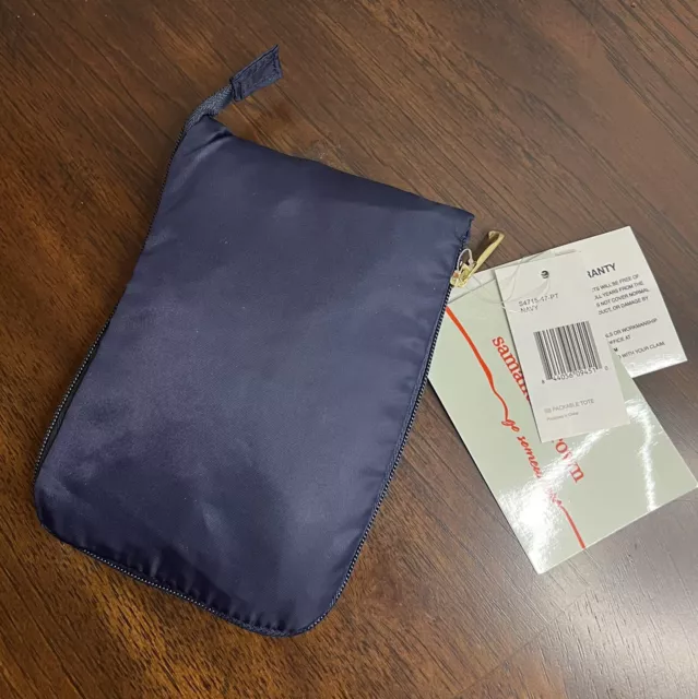 NWT Samantha Brown Navy Nylon Small Packable Tote  Travel Bag Collapsible Purse