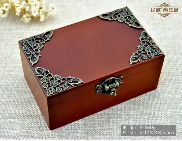 Caja de música de joyería rectangular de madera vintage ♫ UN DÍA DE VERANO... 2