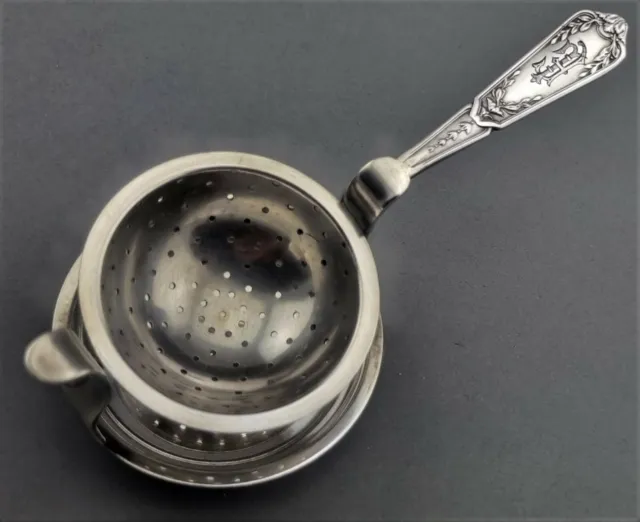 Antikes Teesieb  950er Silber Monogramm FL Tea Strainer Ercuis  Frankreich (121) 2