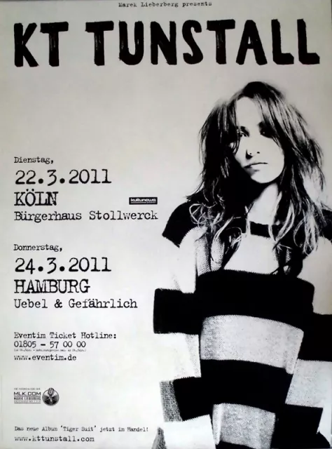 KT TUNSTALL - 2011 - Plakat - Live In Concert - Tiger Suit Tour - Poster