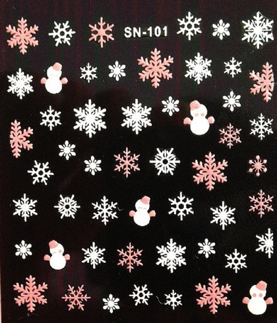 Stickers Nail Art Flocons De Neige Blancs - Déco Ongles Noël - Neuf Sous Emballage