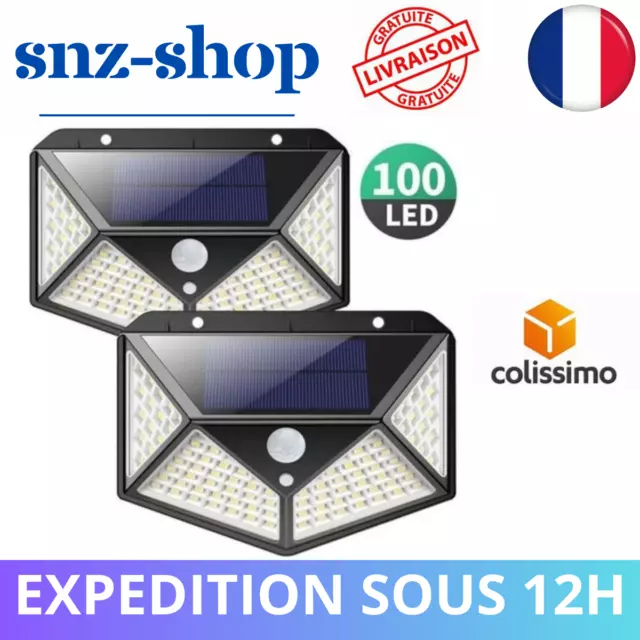 2x Lampe Solaire Led Avec Détecteur De Mouvement Ip44 Eclairage extérieur