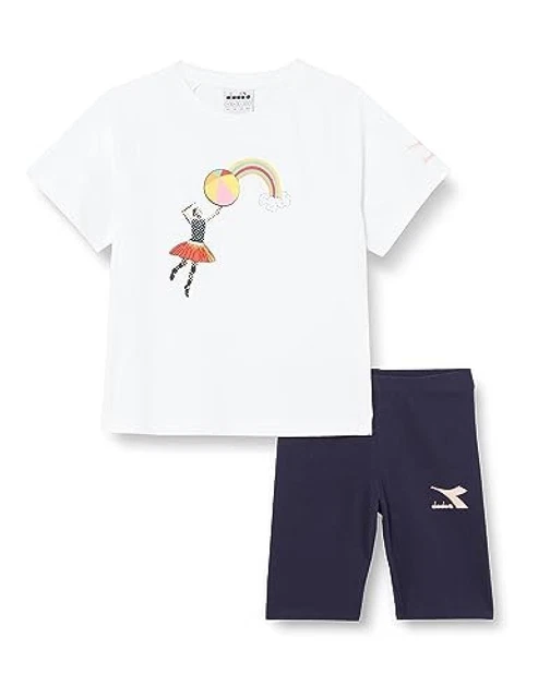 Completo Sportivo Diadora JB.Set SS | Maglietta E Pantaloncini | Optical White | Taglia M Bambini - Foto 3