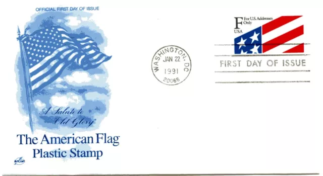 2522 'F' American Flag Plastic Stamp ArtCraft,  FDC