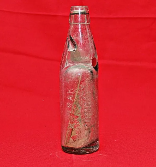 1930 Old Vintage Katrak Bombay Codd Neck Marble Stopper Soda Bottle Germany