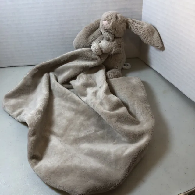 Jellycat Bashful Brown Bunny Rabbit 12”Security Blanket Baby Lovey Plush