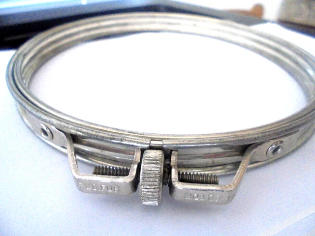 Aro bordado de metal redondo de colección 5"" BOYE, mecanismo de tensión de tornillo
