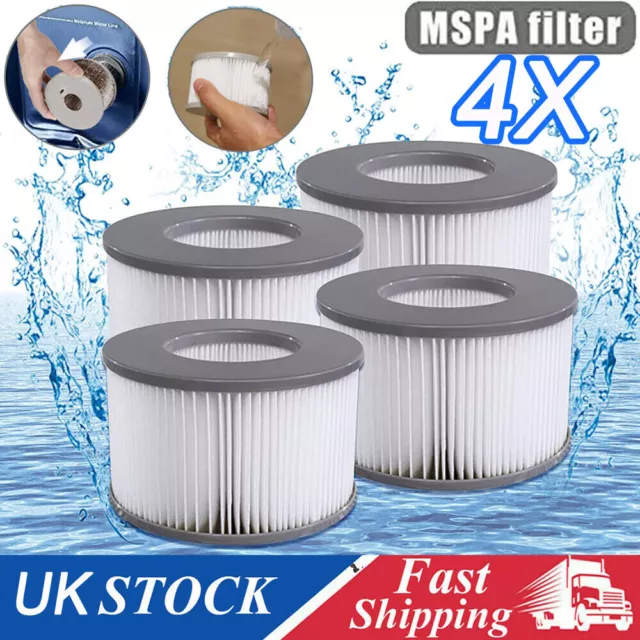 4 Pack Filter Cartridge MSpa Pool Filters Replacement Fits for Mspa Hot Tubs UK 2