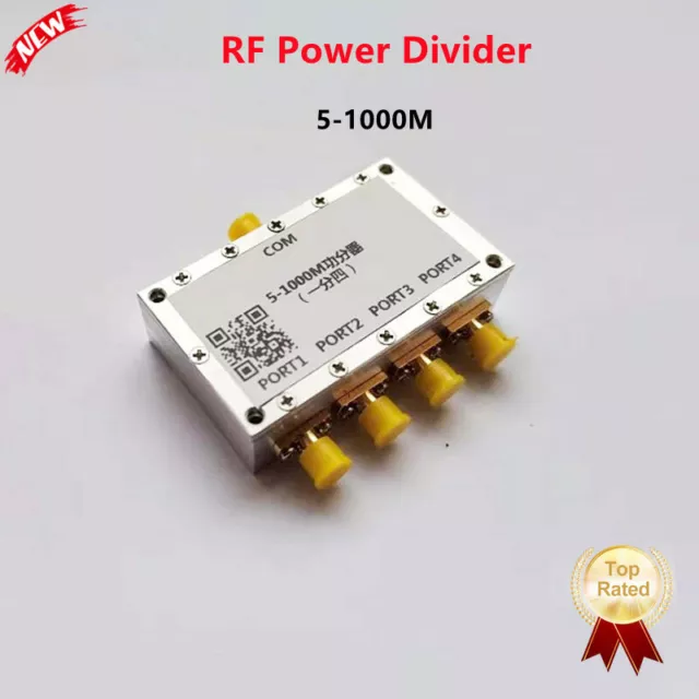 QM-PD4-05100S RF Power Divider Power Combiner 5-1000M Power Splitter SMA 1 To 4