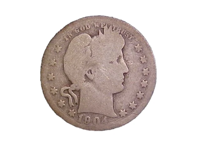 1904-P Barber Silver Quarter - Very Nice Circ Collector Coin!-c2901sxx2