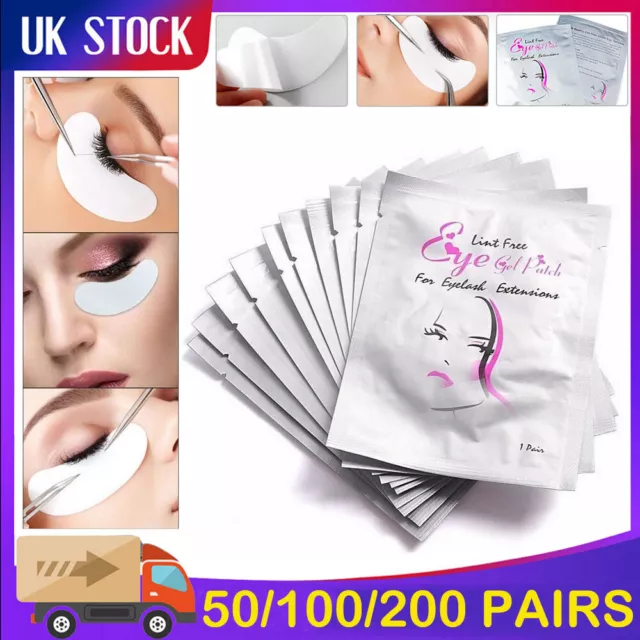 200 Pairs Eyelash Lash Extensions Under Eye Gel Pads Lint Patches Makeup Gifts