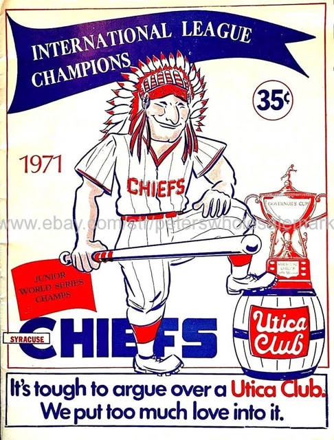 wall poster 1971 baseball Syracuse Chiefs sports program 14X20