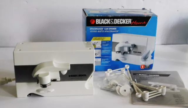 Black And Decker SpaceMaker Under Cabinet Can Opener White Model EC75 WORKS