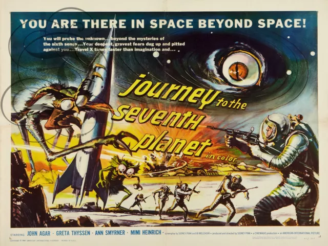 Repro Deco Affiche Cine Journey To The Seventh Planet 1961 Papier 190 Ou 310 Grs