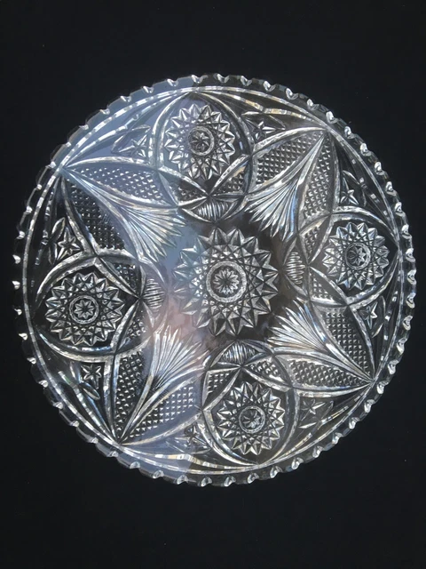 Dessous De Plat En Cristal Moulé Vintage D. 23 Cm
