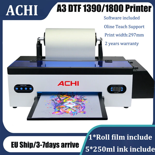 ACHI A3 UV Printer Epson 1390 Print Head For Flat & Cylindrical 3D Embossed DTG ACHI A3 UV Printer Epson 1390 Print Head For Flat & Cylindrical 3D Embossed DTG