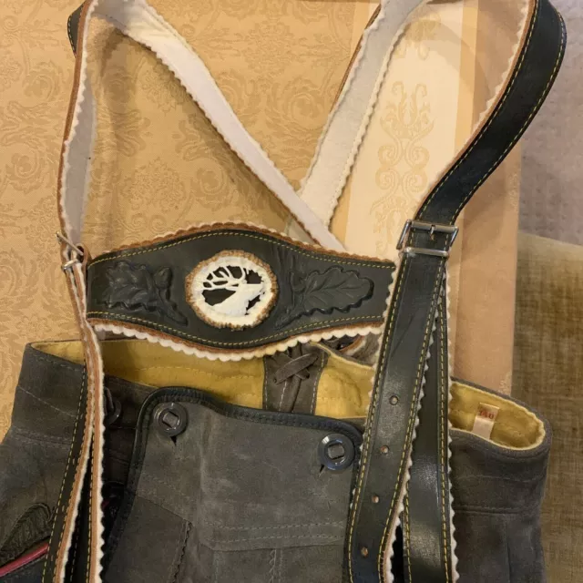 sz 10.Very Good C.Germany,Boys,Trachten,Lederhosen w.Suspenders.Oktoberfest.Gray