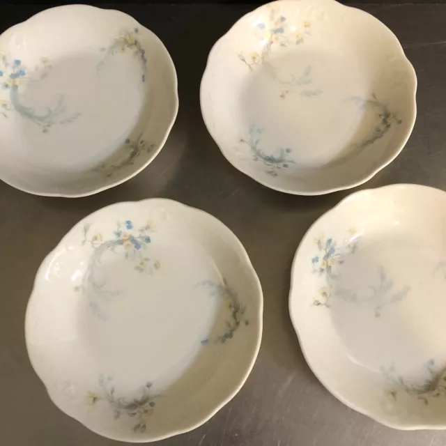 Syracuse China Sauce Bowls Set 4 OPCo Made USA Blue Floral Vines Replacement