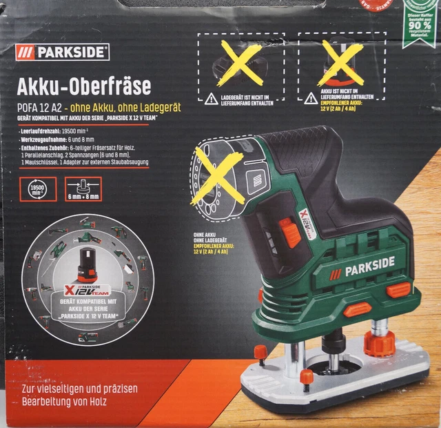 PARKSIDE X12V CORDLESS Router 12V Wood Precision Edge Router Wood ...