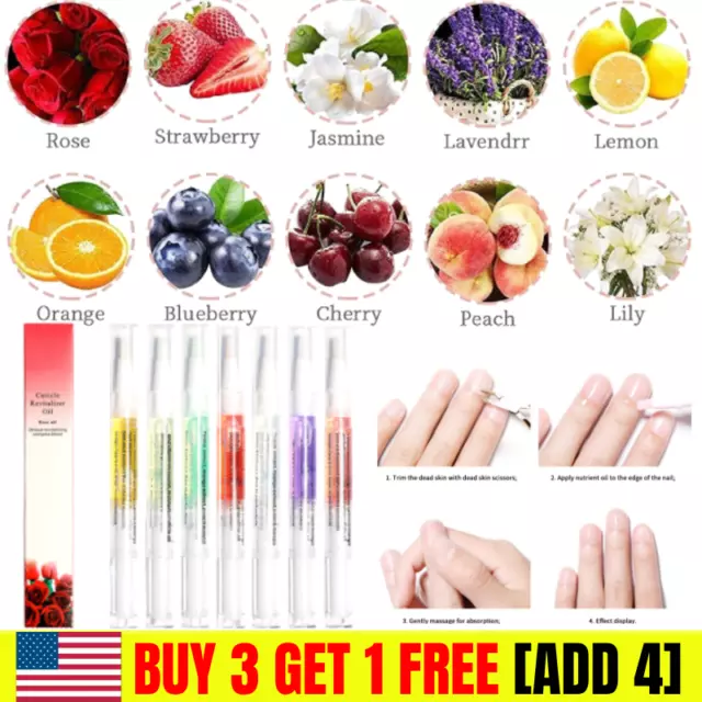 Nail Art Cuticle Revitalizer Oil Pen Brush Treatment Care Manicure Nutrition US