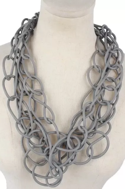 BNWT ARTY QUIRKY Lagenlook Statement Rubber Necklace 12.00
