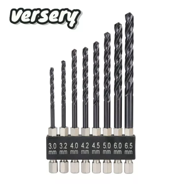 8PCS HSS Twist Drill Bit Metric M35 Cobalt 3/3.2/4/4.2/4.5/5/6/6.5mm Hex Shank