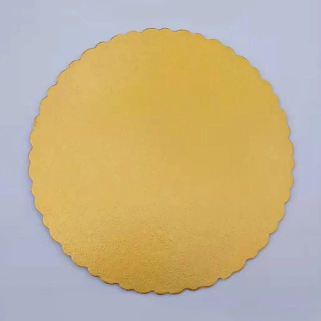 3 pz cartone ondulato 12 pollici Golden Paper Cake Boards torta goffrata monouso cerchi fe