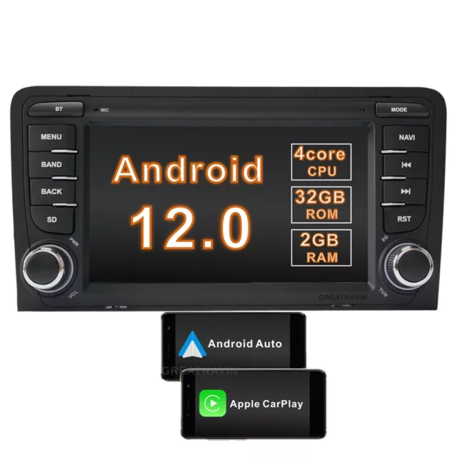 Android Head Unit For Audi A3 S3 8P Car Radio Stereo CarPlay Sat Nav GPS BT WiFi