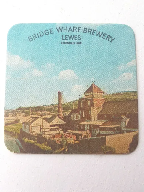 Vintage BRIDGE WHARF BREWERY / LEWES  No'01  Beer mat / Coaster
