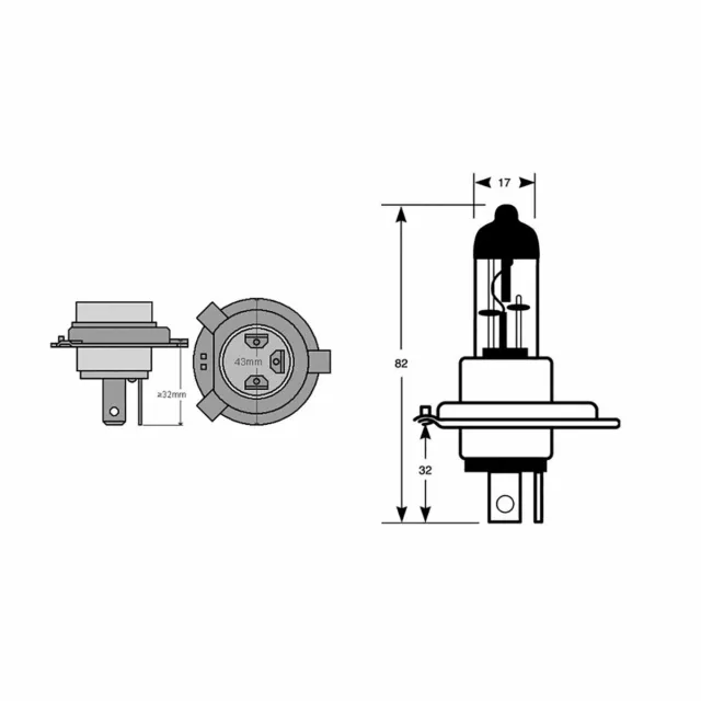 2 Lampadine Osram N.racer H4 60/55W P43T For Honda 150 Sh 2001-2008