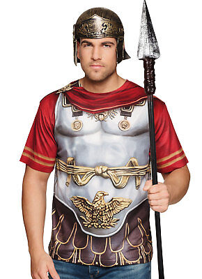 Uomo da Romano 3D T-shirt Costume Deluxe Cape Armour Eagle LEGIONARIO NUOVO