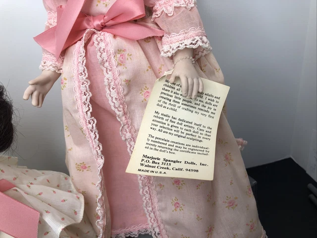 15” Pair Of Porcelain Marjorie Spangler Dolls Genevieve & Samantha Set Of 2 #O 4