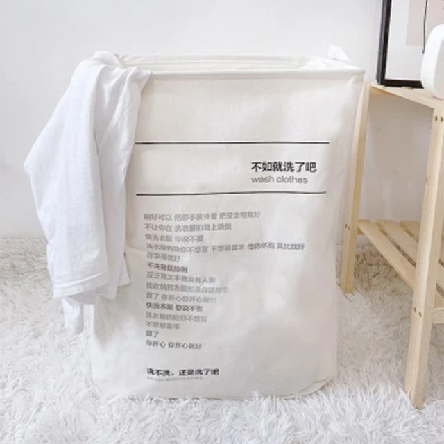 Cotton Storage Bag Laundry Basket Hamper Large Collapsible Laundry Hamper