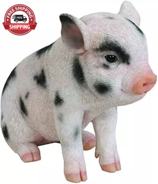 Sitting Baby Pig with Black Spots, 6"