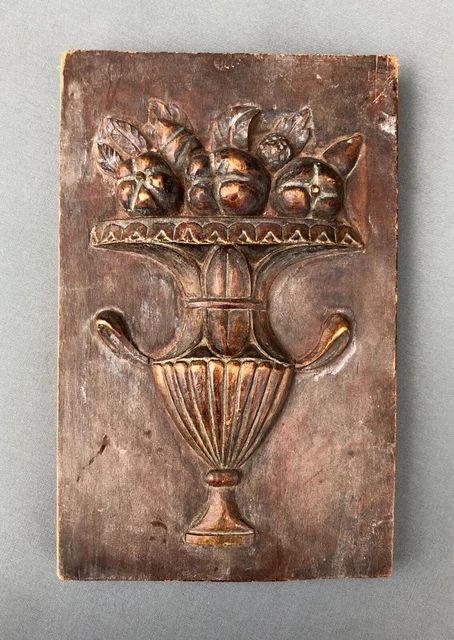 Carved wood panel with vase decoration, Late 19th or early 20th century