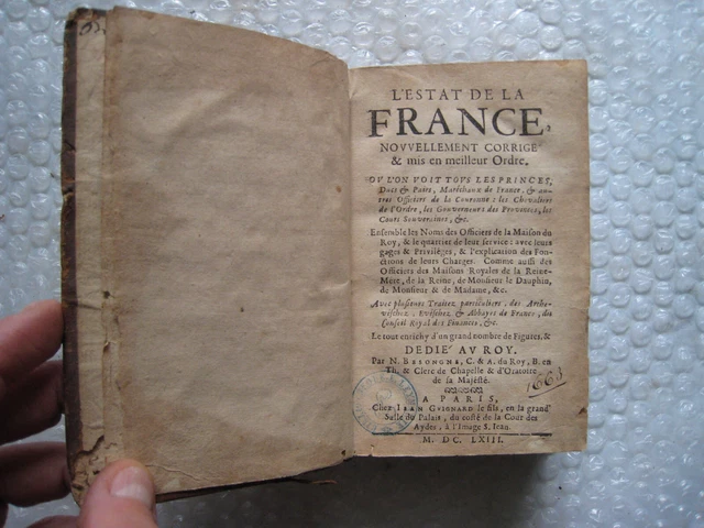 RARE L'ETAT DE La France Blasons Militaria Genealogie Noblesse