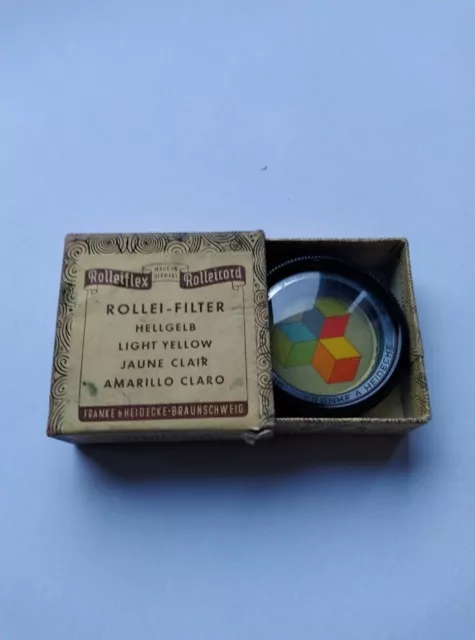 Rollei Rolleiflex  light YELLOW filter Vintage  in the original  box