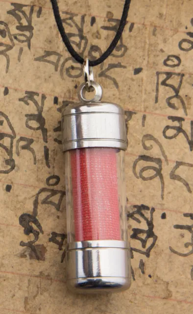 Amulet Tibetan Pendant Roll Mantra Prayer Buddha Amitabha 15B