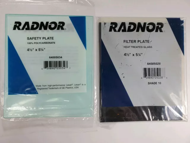 Radnor 4 1/2" X 5 1/4" Shade 10 Heat Treated Glass Filter Plate Welding +Bonus