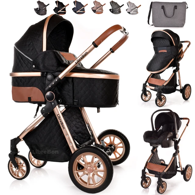 3 in 1 Pram Newborn Baby Buggy Set Travel System with Car Seat Folding Pushchair