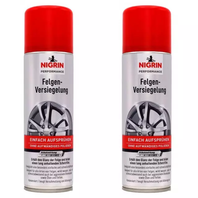 Nigrin Felgenversiegelung Aerosol 2x 300ml 72977 Felgen schmutzabweisend