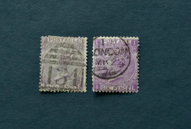 Briefmarken Großbritannien 1867 6P Viktoria Mi. 29/30 gestempelt