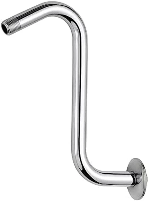 ZM 10-inch "S" Shaped Shower Arm for Shower Head Extension with Flange