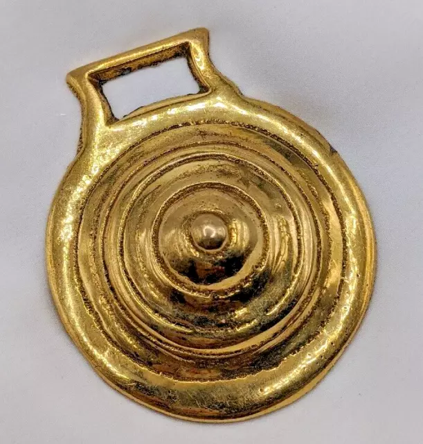 Brass Horse Medallion Vintage English Traditional Geo Beehive Dome Show Parade