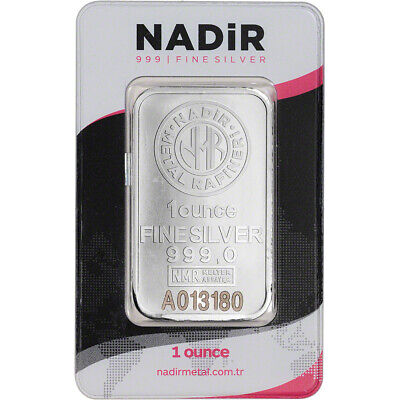 1 oz Silver Bar Nadir Metal Rafineri NMR - .999 Fine in Assay