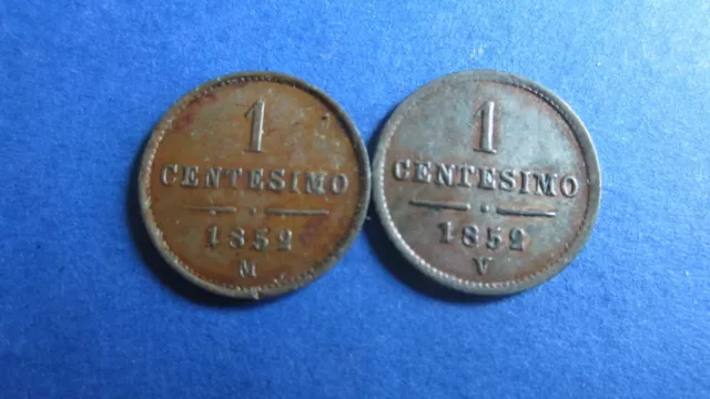 Lombardei Venetien Österreich 1 Centesimo 1852 M+V in ss und vz (7430)